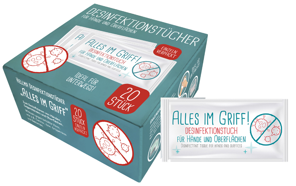 HELLMA Desinfektionstuch , Alles im Griff, , 20er Box von HELLMA