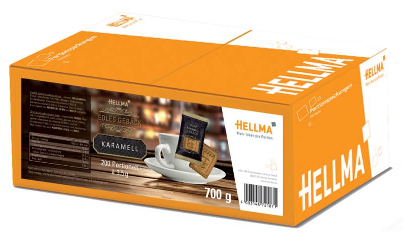 HELLMA Edles Gebäck Karamell, einzeln verpackt, im Karton von HELLMA