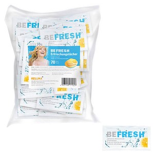 HELLMA Feuchttücher BE FRESH 1-lagig weiß, 70 Tücher von HELLMA