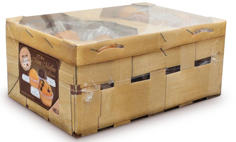 HELLMA Mini Muffins, im Körbchen-Karton von HELLMA