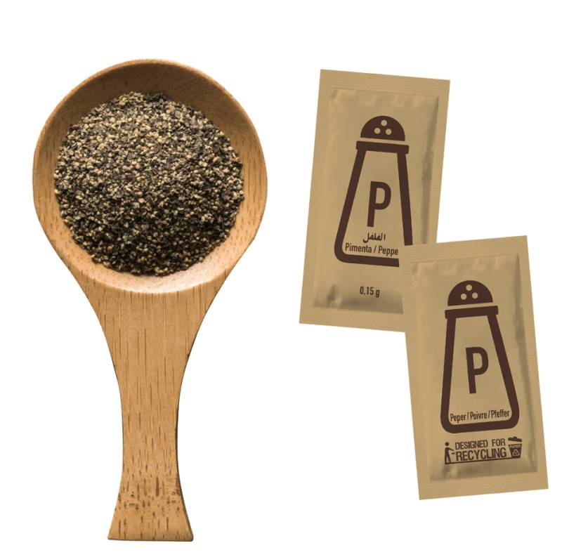 HELLMA Pfeffer-Portion, einzeln verpackt, im Karton von HELLMA