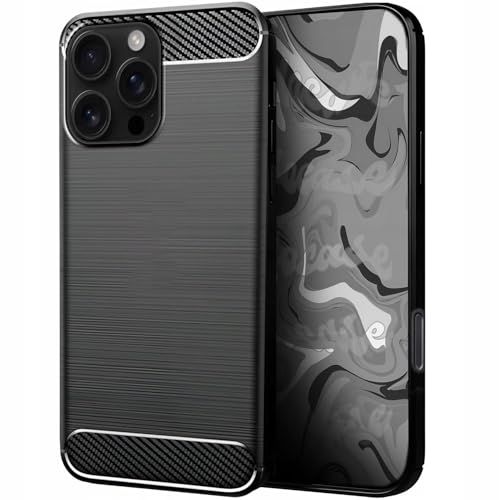[HelloCase] Hülle für Apple iPhone 16 Pro - Handyhülle Carbon Back Case - Robuster Schutz, Schlankes Design, Stilvolle Carbon-Design, Präzise Ausschnitte + Hartglas 2.5D 9H von HELLO CASE