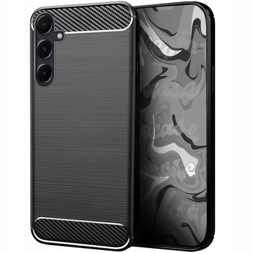 [HelloCase] Hülle für Samsung Galaxy A55 5G - Carbon Handy Back Case - Robuster Schutz, Schlankes Design, Stilvolle Carbon-Design, Präzise Ausschnitte + Hartglas 2.5D 9H von HELLO CASE