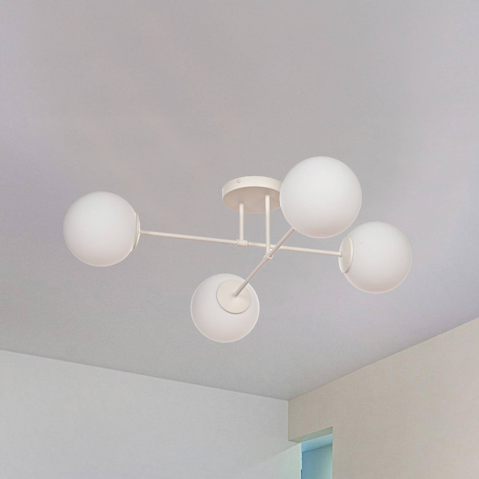 Deckenleuchte Moon, 80 cm, 4-flammig, sandfarben, Glas, E27 Deckenleuchte Moon, 80 cm, 4-flammig, sandfarben, Glas, E27 von HELam