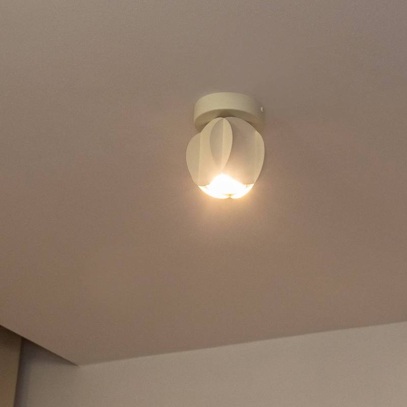 Deckenspot GAMBIT, cremeweiß, Ø 10 cm, Metall, GU10 von HELam