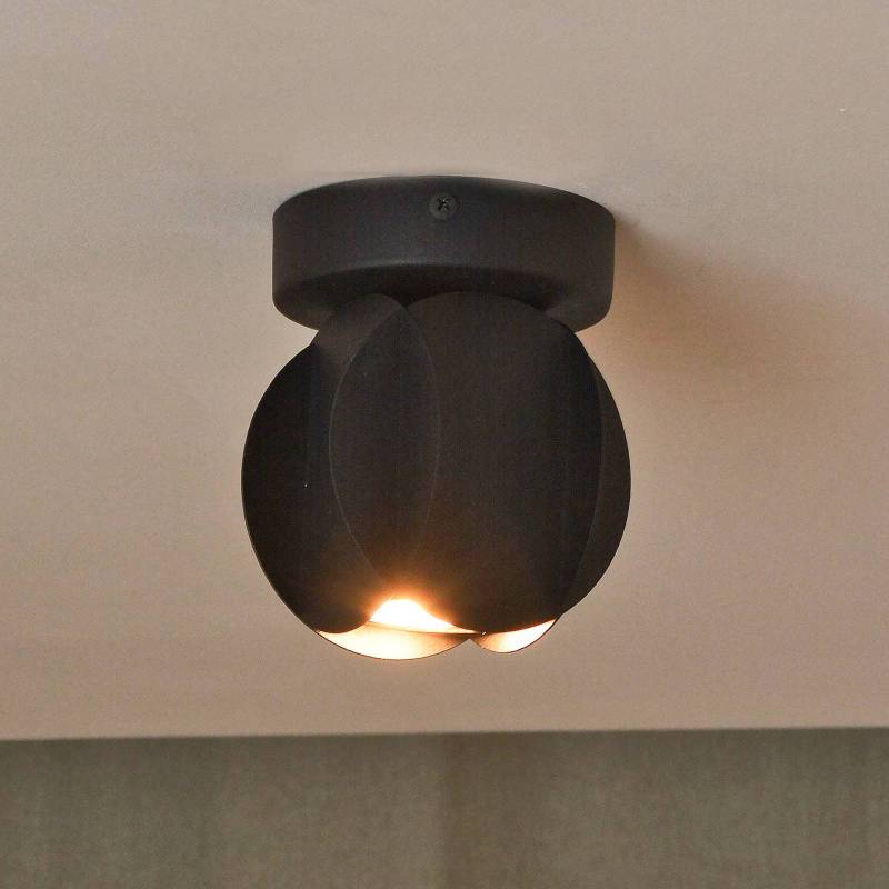 Deckenspot GAMBIT, schwarz, Ø 10 cm, Metall, GU10-LED von HELam