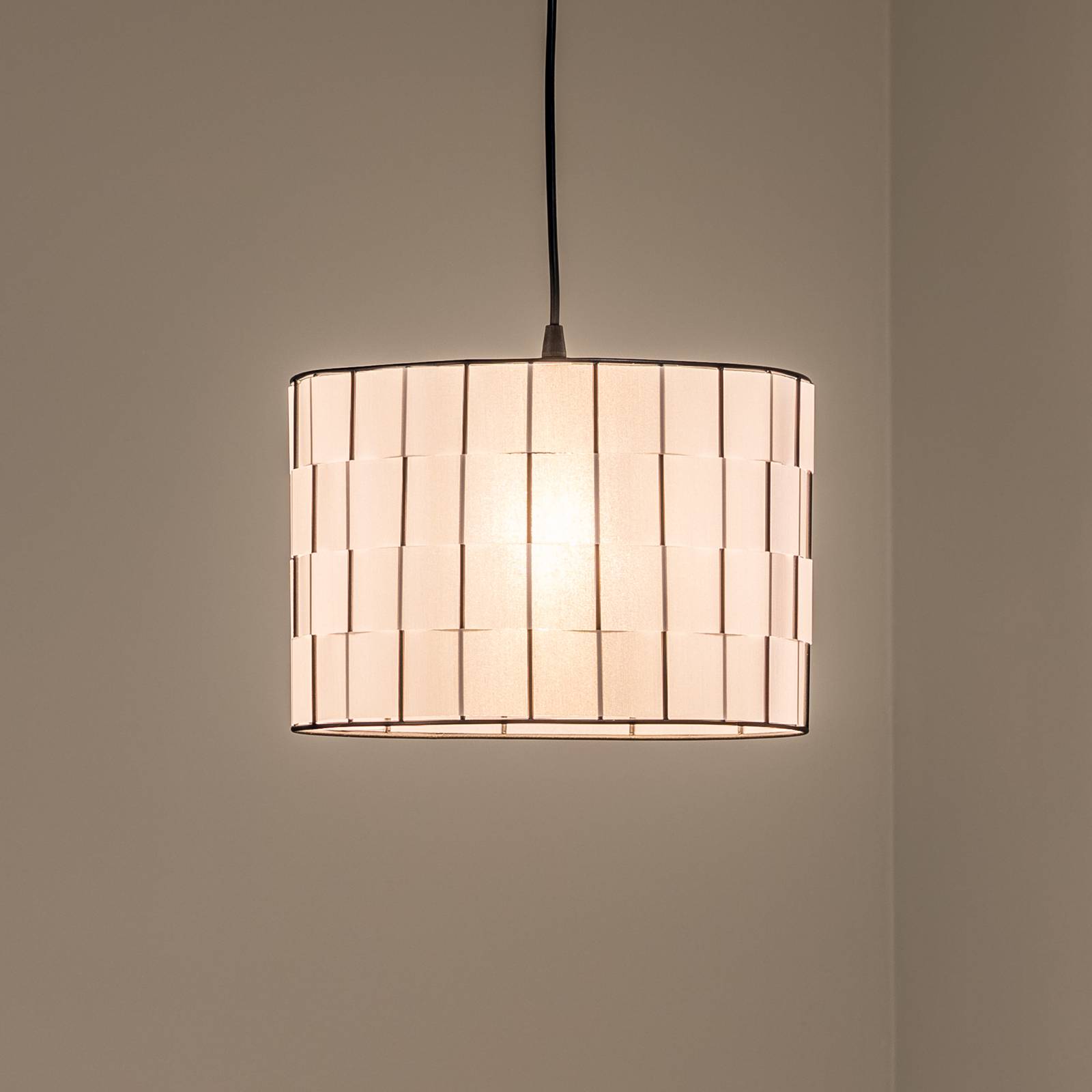 Hängeleuchte Atlanta, weiß, Ø 30 cm, Textil, E27 Hängeleuchte Atlanta, weiß, Ø 30 cm, Textil, E27 von HELam