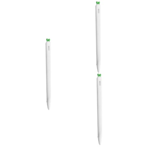 3St Federmäppchen 2 Handyständer Stylus Hülle Stylus Schutzhülle Eingabestift handyhalterung Griff aus Silikon Handschrift Bleistift Silikonhülle Griffigkeit Generation Etui Weiß von HEMOTON
