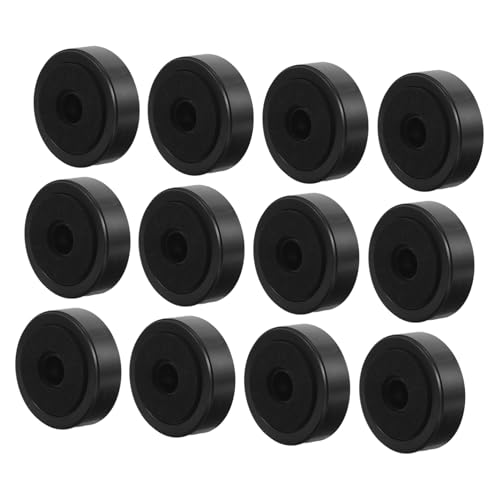 HEMOTON 12Stücke Schwarze Gummifüße für Möbel und Lautsprecher Rutschfeste Bodenschoner Vibrationsdämpfende Isolationspads für CD Dvd Player von HEMOTON