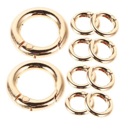 HEMOTON 16 Stück Klemm-schlüsselanhänger-zubehör Schlüsselkettenringe Verschließbarer Schlüsselring Taschenherstellungszubehör Runder Carabiner Clip Taschenringe Ringclips Golden Legierung von HEMOTON