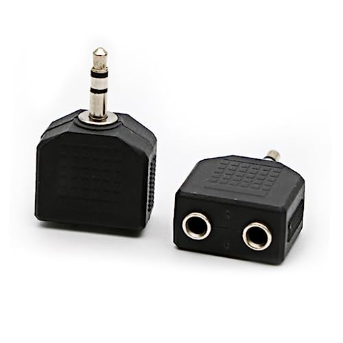 HEMOTON 2 Stücke 3 5 Mm Stereo Audio Ausgang Splitter Adapter Mikrofon Für Kopfhörer Konverter Schwarz von HEMOTON