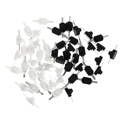 HEMOTON 50 Stück Power Switch Zubehör Leistung Taschenlampentaste Taschenlampe Ein-aus-ersatz Drücken Druckknopf Klein Led-drucktastenschalter Ausschalter Netzschalter Weiß Plastik von HEMOTON