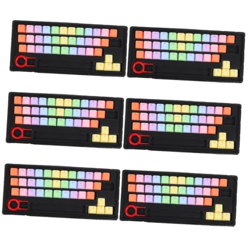 HEMOTON 6 Sätze Tastenkappe Pudding Keycaps Keyset Computer Tastatur farbige Tastatur Bunte Tastatur Tastaturen Tastatur-Dekor Tastaturschutz Pastell Klaviatur Zubehör Suite pbt von HEMOTON