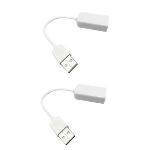 HEMOTON USB-Soundkarte 2st Sound Für Notebooks Soundkarte Stereo Kabel Weiß USB Externer Stereo-Sound-Adapter von HEMOTON