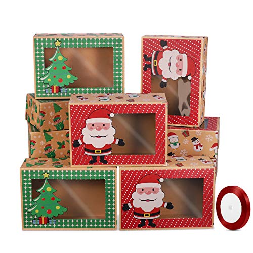 12 Stück Weihnachtsplätzchenboxen Keksschachtel Keksboxen Weihnachten Pralinenschachtel Leer Geschenk Boxen zum Befüllen Karton Papier Plätzchen Verpackung Cookie Box mit Sichtfenster Weihnachtsbänder 12 Stück Weihnachtsplätzchenboxen Keksschachtel Keksboxen Weihnachten Pralinenschachtel Leer Geschenk Boxen zum Befüllen Karton Papier Plätzchen Verpackung Cookie Box mit Sichtfenster Weihnachtsbänder von HEMOTON