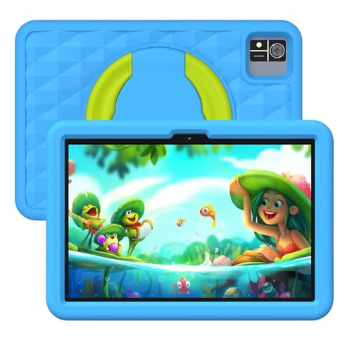 Kinder-Tablet 25,7 cm (10,1 Zoll) Tablet für Kinder mit WLAN, Android 13, 8RAM, 128ROM, Tablet für Kleinkinder mit 6000 mAh Akku, WLAN, Bluetooth, Dual-Kamera, Kindersicherung (blau) von HEMUYT