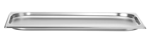 HENDI Gastronormbehälter, Temperaturbeständig von -40° bis 300°C, Heissluftöfen-Kühl- und Tiefkühlschränken-Chafing Dishes-Bain Marie, 2,5L, GN 1/1, 530x325x(H)20mm, Edelstahl von HENDI