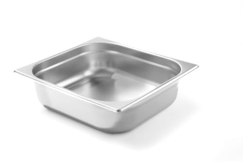 HENDI Gastronormbehälter, Temperaturbeständig von -40° bis 300°C, Heissluftöfen-Kühl- und Tiefkühlschränken-Chafing Dishes-Bain Marie, 9L, GN 2/3, 354x325x(H)100mm, Edelstahl von HENDI