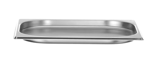 HENDI Gastronormbehälter, Temperaturbeständig von -40° bis 300°C, Heissluftöfen-Kühl- und Tiefkühlschränken-Chafing Dishes-Bain Marie, 1L, GN 1/2, 325x265x(H) 20mm, Edelstahl von HENDI