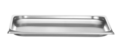 HENDI Gastronormbehälter, Temperaturbeständig von -40° bis 300°C, Heissluftöfen-Kühl- und Tiefkühlschränken-Chafing Dishes-Bain Marie, Stapelbar, 1,5L, GN 2/3, 354x325x(H)20mm, Edelstahl 18/10 von HENDI