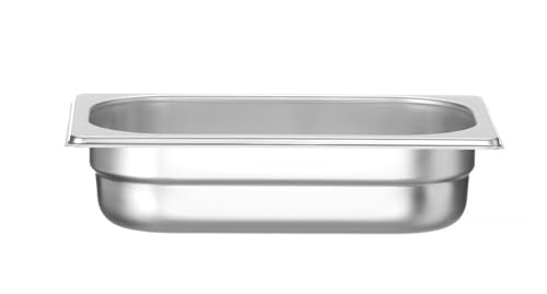 HENDI 801635 Gastronormbehälter, Temperaturbeständig von -40° bis 300°C, Heissluftöfen-Kühl- und Tiefkühlschränken-Chafing Dishes-Bain Marie, Stapelbar, 1,8L, GN 1/4, 265x162(H)65mm, Edelstahl 18/10 von HENDI