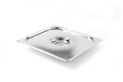 HENDI Gastronorm Deckel mit Löffelaussparung, für Gastronormbehälter, Temperaturbeständig von -40° bis 300°C, Heissluftöfen-Chafing Dishes-Bain Marie, Stapelbar, GN 2/3, 354x325mm, Edelstahl HENDI Gastronorm Deckel mit Löffelaussparung, für Gastronormbehälter, Temperaturbeständig von -40° bis 300°C, Heissluftöfen-Chafing Dishes-Bain Marie, Stapelbar, GN 2/3, 354x325mm, Edelstahl von HENDI
