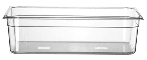 HENDI Gastronormbehälter, Temperaturbeständig von -40° bis 110°C, Skalierung, Geruchs- und geschmackneutral, 21L, Polycarbonat, GN 1/1, 530x325x(H)150mm, Transparent von HENDI