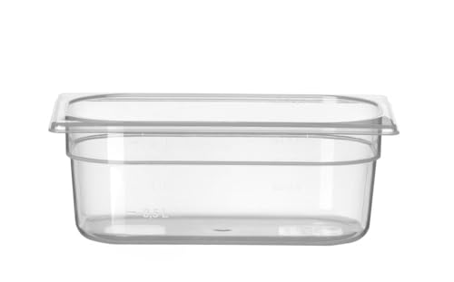 HENDI Gastronormbehälter, Temperaturbeständig von -40° bis 80°C, Skalierung, Geruchs- und geschmackneutral, 2,8L, Polypropylen, GN 1/4, 265x162x(H)100mm, Transparent von HENDI