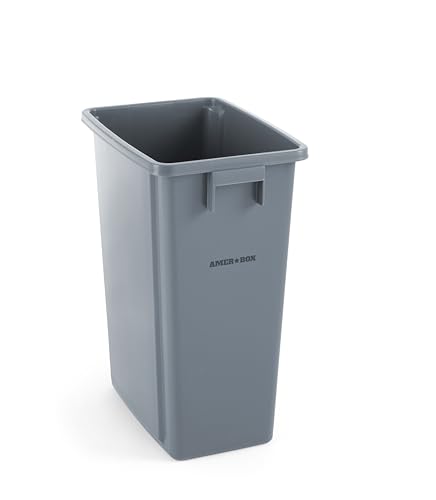 HENDI Abfalleimer, schmal, Müllbehälter, Abfallbehälter, 60L, 455x315x(h) 580mm, Grau von HENDI