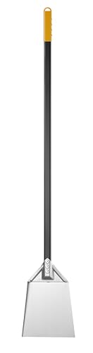 HENDI Aschaufel, für Pizzaöfen, extra langer Stiel, hitzebeständiger Silikongriff, mit Aufhängeöse, Kohlenschaufel, Kaminschaufel, 1320x215x(H)60mm, Edeltahl, Aluminium, Silikon von HENDI