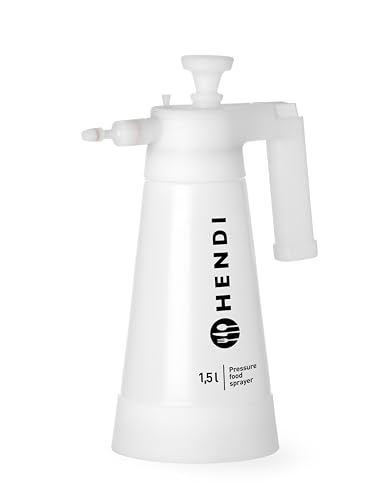 HENDI Druck-Sprühgerät, für Lebensmittel, Drucksprüher, Sprühflasche, Öle-Eiweiß-Eigelb-Wasser, einstellbare Düse, 1,5L, HDPE von HENDI