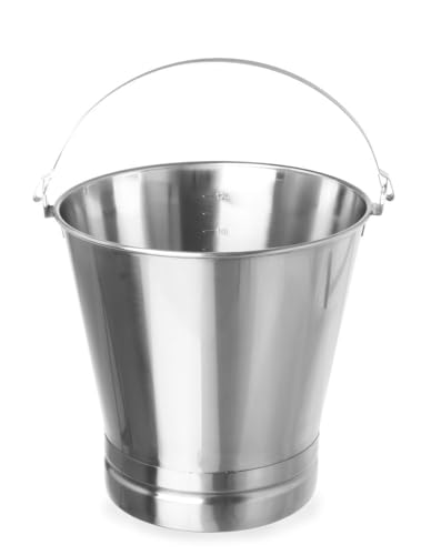 HENDI Eimer, mit verstärktem Boden, 12L, ø300x(H)310mm, Edelstahl von HENDI
