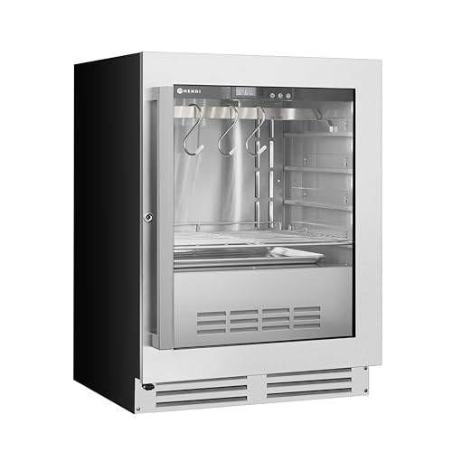 HENDI Fleischreifeschrank, Untertisch, kompakte Größe, für die Reifung von Fleisch, Reifeschrank für Fleisch, Schaufelschrank, Dry Age Schrank, 98L, 220-240V, 170W, 595x620x(H)830mm, Edelstahl von HENDI
