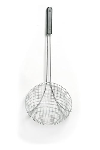 HENDI Frittierlöffel, mit PA Griff, extra tiefe Kelle, Zum Kochen und Frittieren, ø260x(L)600mm, Edelstahl von HENDI