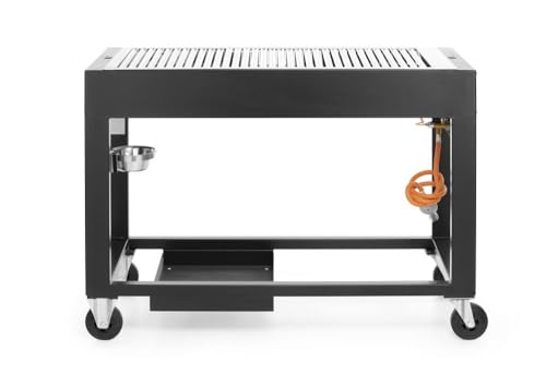 HENDI Gasgrill Inferno, 1 Brenner, Grillwagen, Grillfläche: 1022x500mm, 10kW, 1260x580x(H)900mm, Edelstahl, Schwarz von HENDI