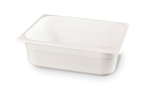 HENDI Gastronormbehälter, Temperaturbeständig von -40° bis 110°C, Skalierung, Geruchs- und geschmackneutral, 4,0L, Polycarbonat, GN 1/2, 325x265x(H)65mm, Weiß von HENDI