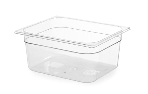 HENDI Gastronormbehälter, Temperaturbeständig von -40° bis 110°C, Skalierung, Geruchs- und geschmackneutral, 9,5L, Polycarbonat, GN 1/2, 325x265x(H)150mm, Transparent von HENDI