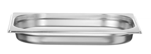HENDI Gastronormbehälter, Temperaturbeständig von -40° bis 300°C, Heissluftöfen-Kühl- und Tiefkühlschränken-Chafing Dishes-Bain Marie, 2L, GN 1/2, 325x265x(H)40mm, Edelstahl von HENDI