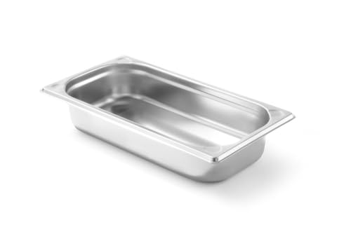 HENDI Gastronormbehälter, Temperaturbeständig von -40° bis 300°C, Heissluftöfen-Kühl- und Tiefkühlschränken-Chafing Dishes-Bain Marie, Stapelbar, 1,5L, GN 1/3, 325x176x(H) 40mm, Edelstahl von HENDI