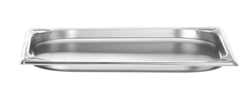 HENDI Gastronormbehälter, Temperaturbeständig von -40° bis 300°C, Heissluftöfen-Kühl- und Tiefkühlschränken-Chafing Dishes-Bain Marie, Stapelbar, 1,5L, GN 2/3, 354x325x(H)20mm, Edelstahl von HENDI