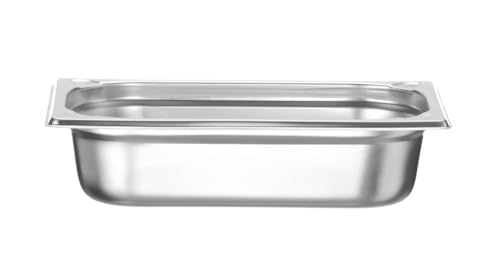 HENDI Gastronormbehälter, Temperaturbeständig von -40° bis 300°C, Heissluftöfen-Kühl- und Tiefkühlschränken-Chafing Dishes-Bain Marie, Stapelbar, 1.8L, GN 1/4, 265x162x(H)65mm, Edelstahl von HENDI