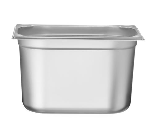 HENDI Gastronormbehälter, Temperaturbeständig von -40° bis 300°C, Heissluftöfen-Kühl- und Tiefkühlschränken-Chafing Dishes-Bain Marie, Stapelbar, 12.5L, GN 1/2, 325x265x(H)200mm, Edelstahl von HENDI