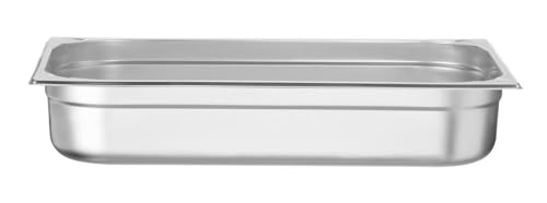 HENDI Gastronormbehälter, Temperaturbeständig von -40° bis 300°C, Heissluftöfen-Kühl- und Tiefkühlschränken-Chafing Dishes-Bain Marie, Stapelbar, 14L, GN 1/1, 530x325x(H) 100mm, Edelstahl von HENDI