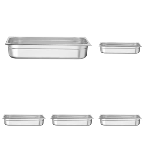 HENDI Gastronormbehälter, Temperaturbeständig von -40° bis 300°C, Heissluftöfen-Kühl- und Tiefkühlschränken-Chafing Dishes-Bain Marie, Stapelbar, 14L, GN 1/1, 530x325x(H) 100mm, Edelstahl von HENDI