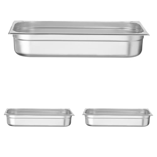 HENDI Gastronormbehälter, Temperaturbeständig von -40° bis 300°C, Heissluftöfen-Kühl- und Tiefkühlschränken-Chafing Dishes-Bain Marie, Stapelbar, 14L, GN 1/1, 530x325x(H) 100mm, Edelstahl von HENDI