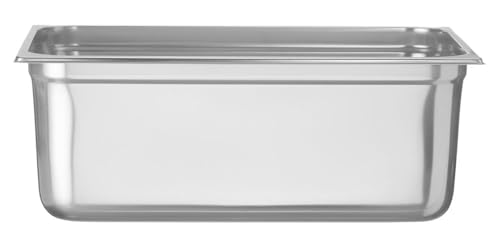 HENDI Gastronormbehälter, Temperaturbeständig von -40° bis 300°C, Heissluftöfen-Kühl- und Tiefkühlschränken-Chafing Dishes-Bain Marie, Stapelbar, 28L, GN 1/1, 530x325x(H)200mm, Edelstahl 18/10 von HENDI