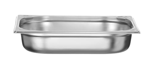 HENDI Gastronormbehälter, Temperaturbeständig von -40° bis 300°C, Heissluftöfen-Kühl- und Tiefkühlschränken-Chafing Dishes-Bain Marie, Stapelbar, 4L, GN 1/2, 325x265x(H)65mm, Edelstahl von HENDI