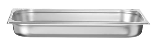 HENDI Gastronormbehälter, Temperaturbeständig von -40° bis 300°C, Heissluftöfen-Kühl- und Tiefkühlschränken-Chafing Dishes-Bain Marie, Stapelbar, 9L, GN 1/1, 530x325x(H) 65mm, Edelstahl von HENDI