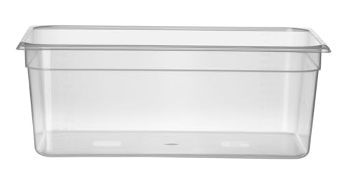 HENDI Gastronormbehälter, Temperaturbeständig von -40° bis 80°C, Geruchs- und geschmackneutral, ohne Deckel, 28L, Polypropylen, GN 1/1, 530x325x(H) 200mm, Transparent (Packung mit 10) von HENDI