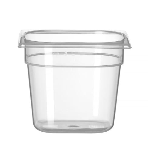 HENDI Gastronormbehälter, Temperaturbeständig von -40° bis 80°C, Skalierung, Geruchs- und geschmackneutral, 2,4L, Polypropylen, GN 1/6, 176x162x(H) 150mm, Transparent (Packung mit 10) von HENDI